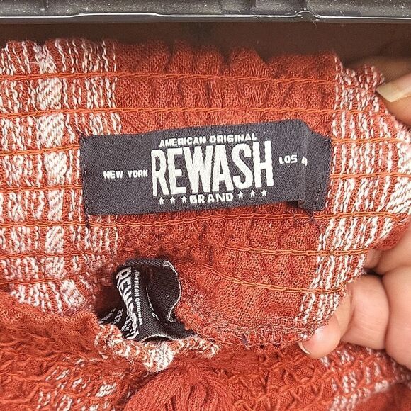 REWASH Striped Casual Pants - Rust and White - Picture 2 of 8